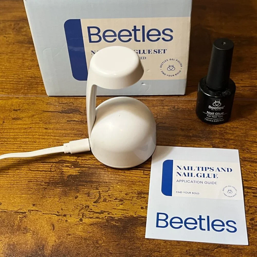 Beetles Nail Tips and Glue Set with Mini UV Lamp for Fast Drying, USB Charger - Picture 5 of 7